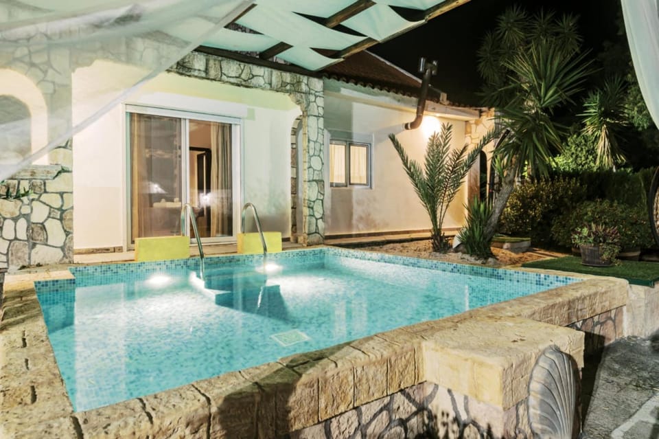 Night, Pool view, Swimming pool