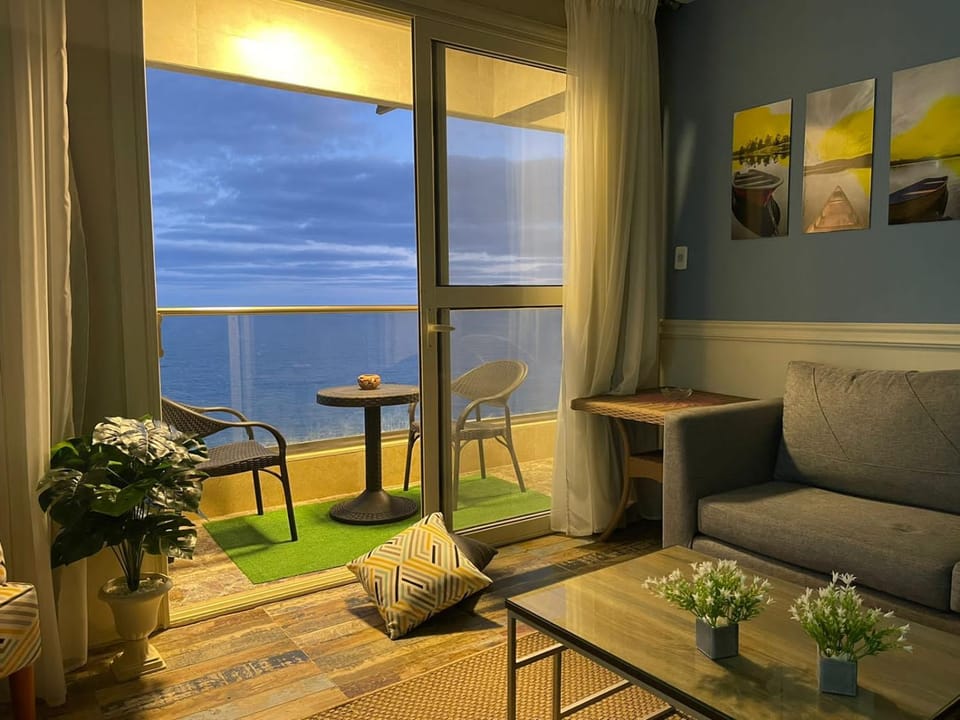 Living room, Seating area, Sea view