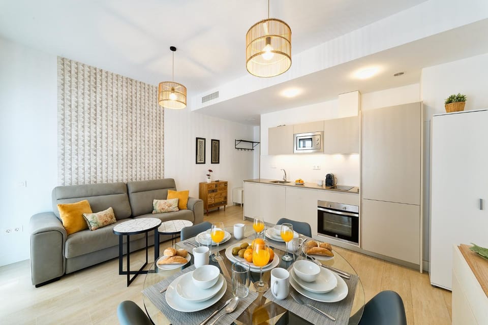 Living room, kitchen