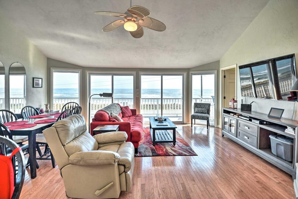 Sunny Florida Home with Decks and View, Steps to Beach House in Flagler Beach