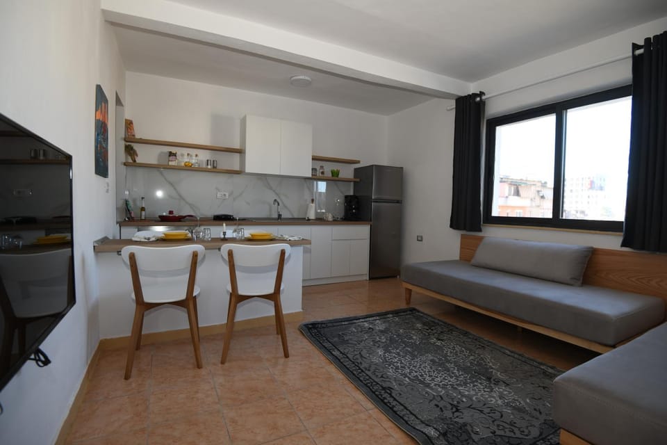 Kitchen or kitchenette, Living room, Dining area