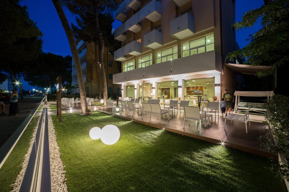 Property building, Night, Garden