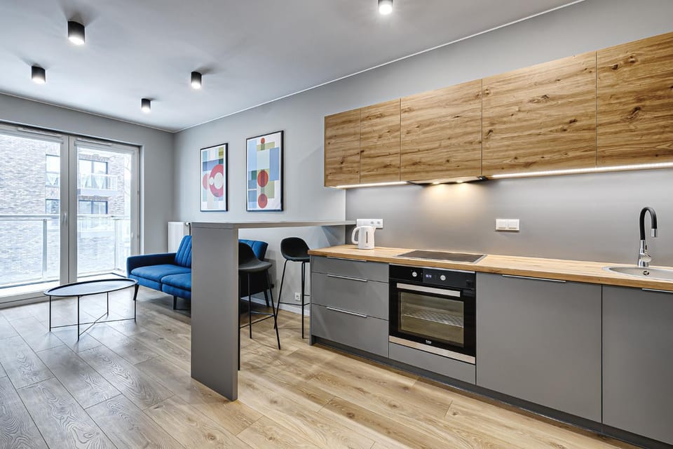 Kitchen or kitchenette, Living room, Dining area