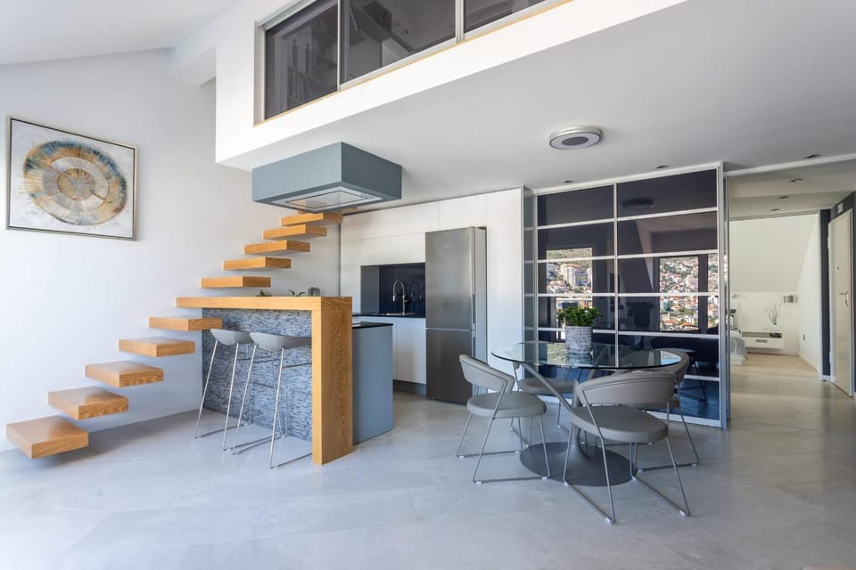 Kitchen or kitchenette, Living room, Dining area