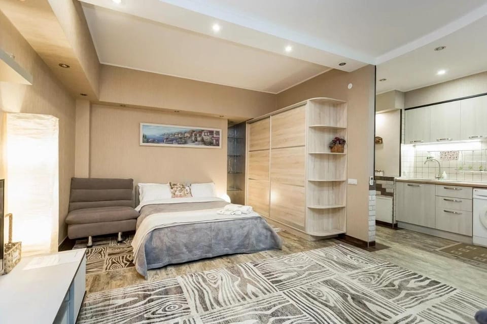 Bed, Kitchen or kitchenette, Bedroom, wardrobe