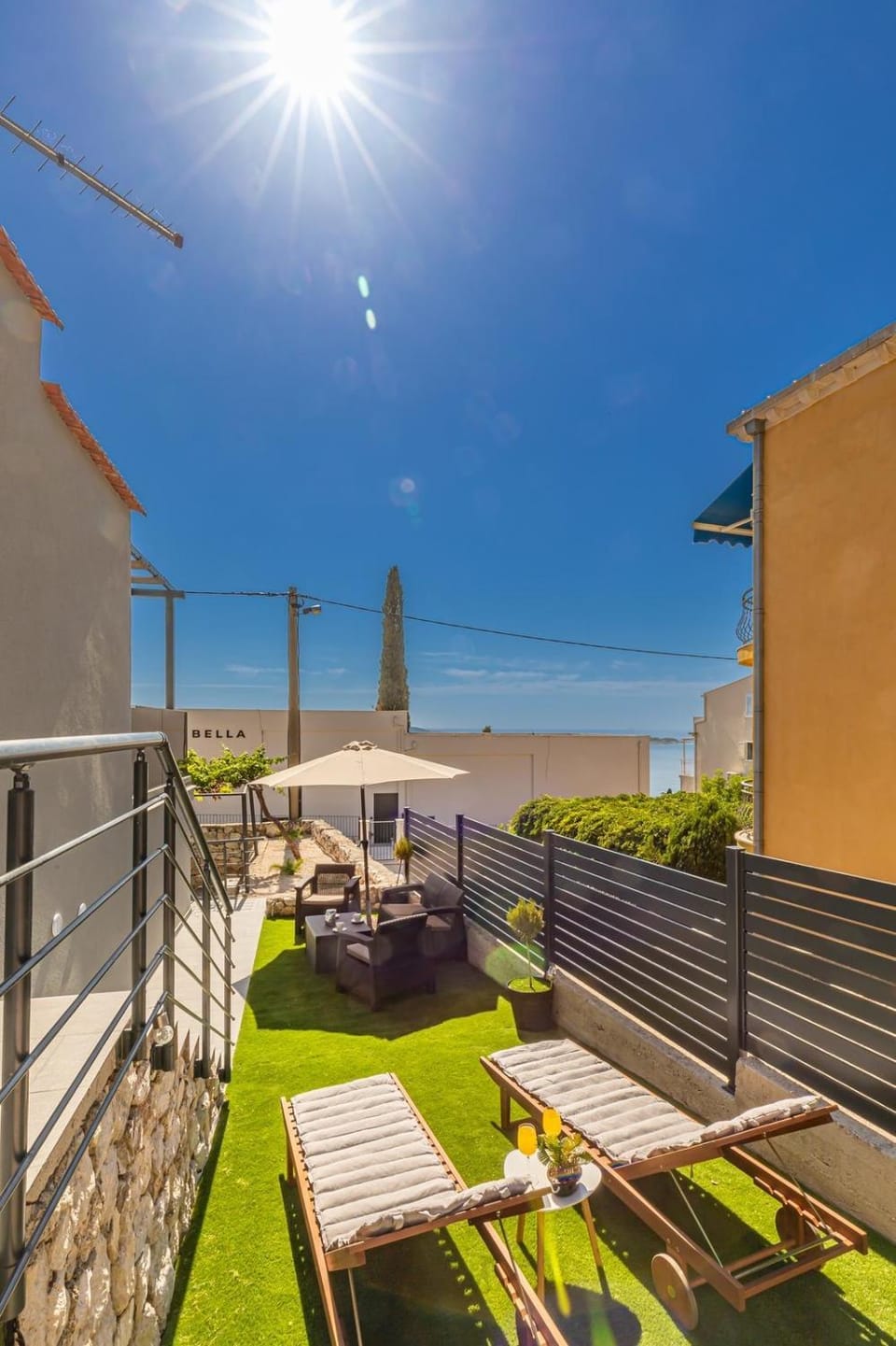 Patio, Day, Natural landscape, View (from property/room), Balcony/Terrace, Sea view, Breakfast, sunbed