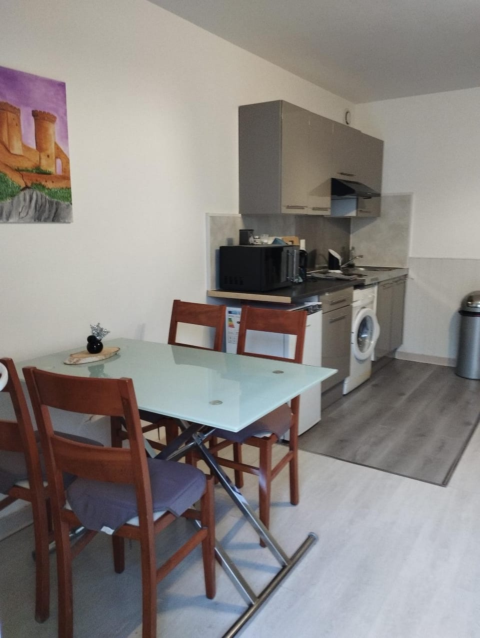 Kitchen or kitchenette, Dining area, minibar, pet friendly, stove, toaster, washing machine