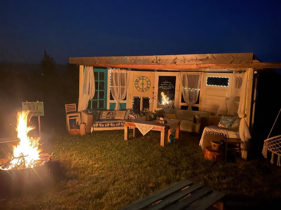 Night, Garden, Seating area