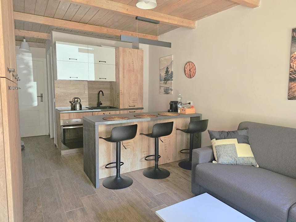 Kitchen or kitchenette, Living room, Dining area