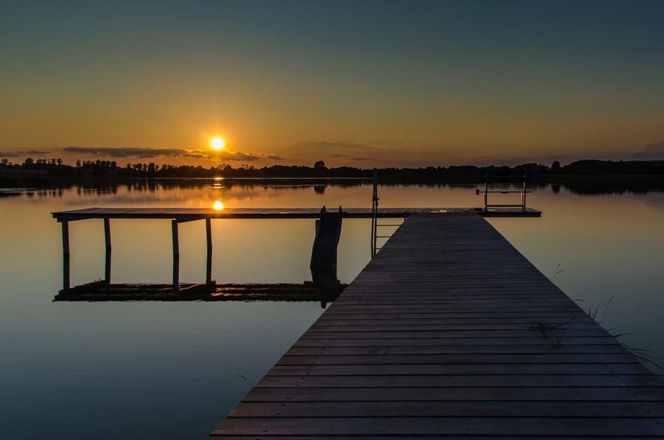 Garden, Beach, Lake view, Sunset