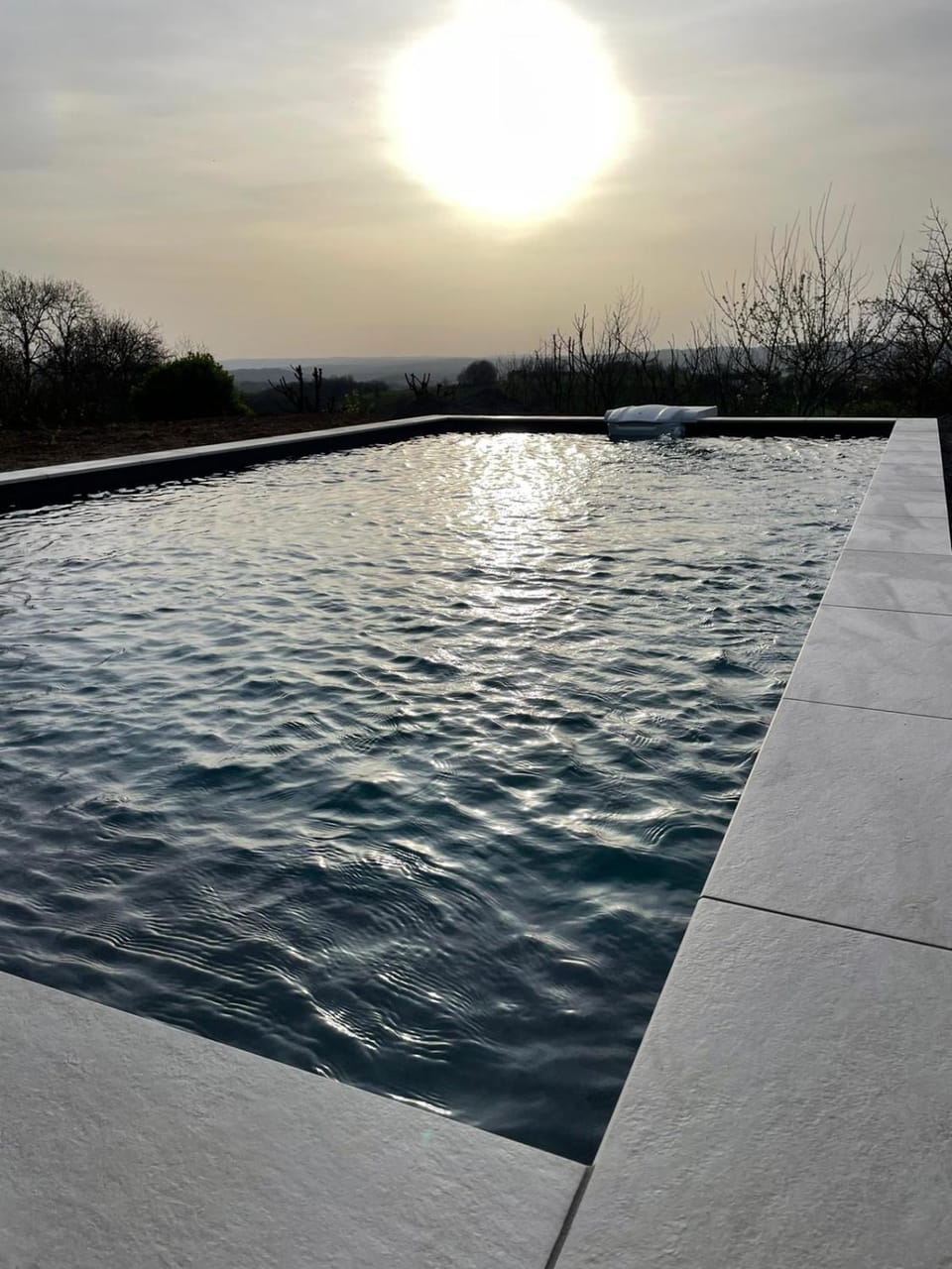 Natural landscape, Pool view, Swimming pool, Sunset