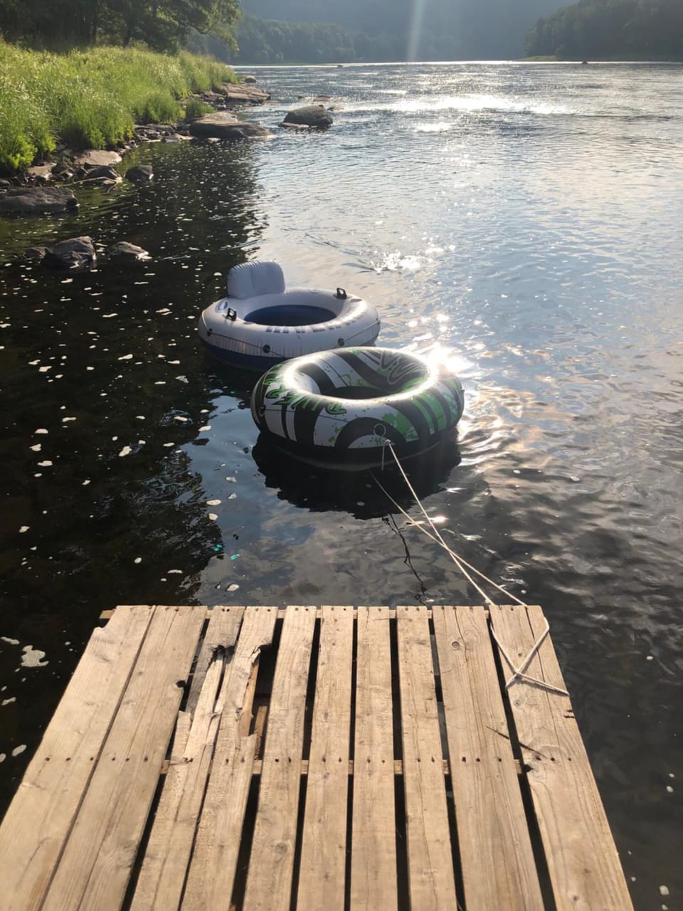 Summer, Aqua park, Canoeing, River view
