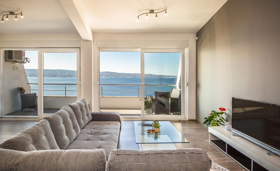 Living room, Seating area, Sea view