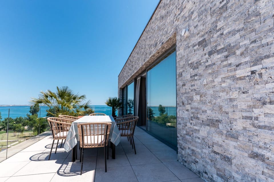 Property building, Patio, Day, Natural landscape, View (from property/room), Balcony/Terrace, Balcony/Terrace, Dining area, Sea view