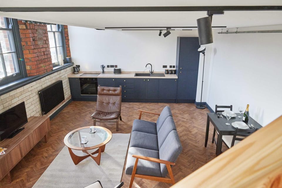 Kitchen or kitchenette, Living room, Dining area