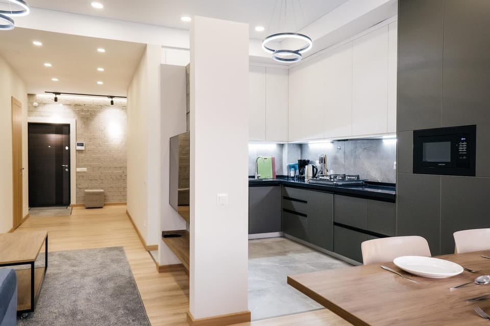 TV and multimedia, Living room, Seating area, Communal kitchen