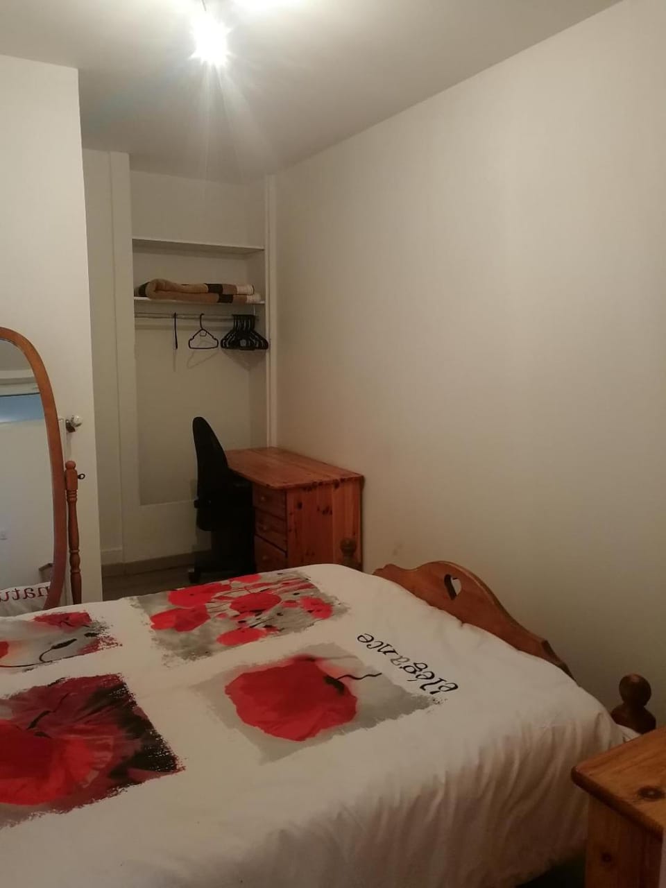 Bed, Photo of the whole room, Bedroom, hair dresser