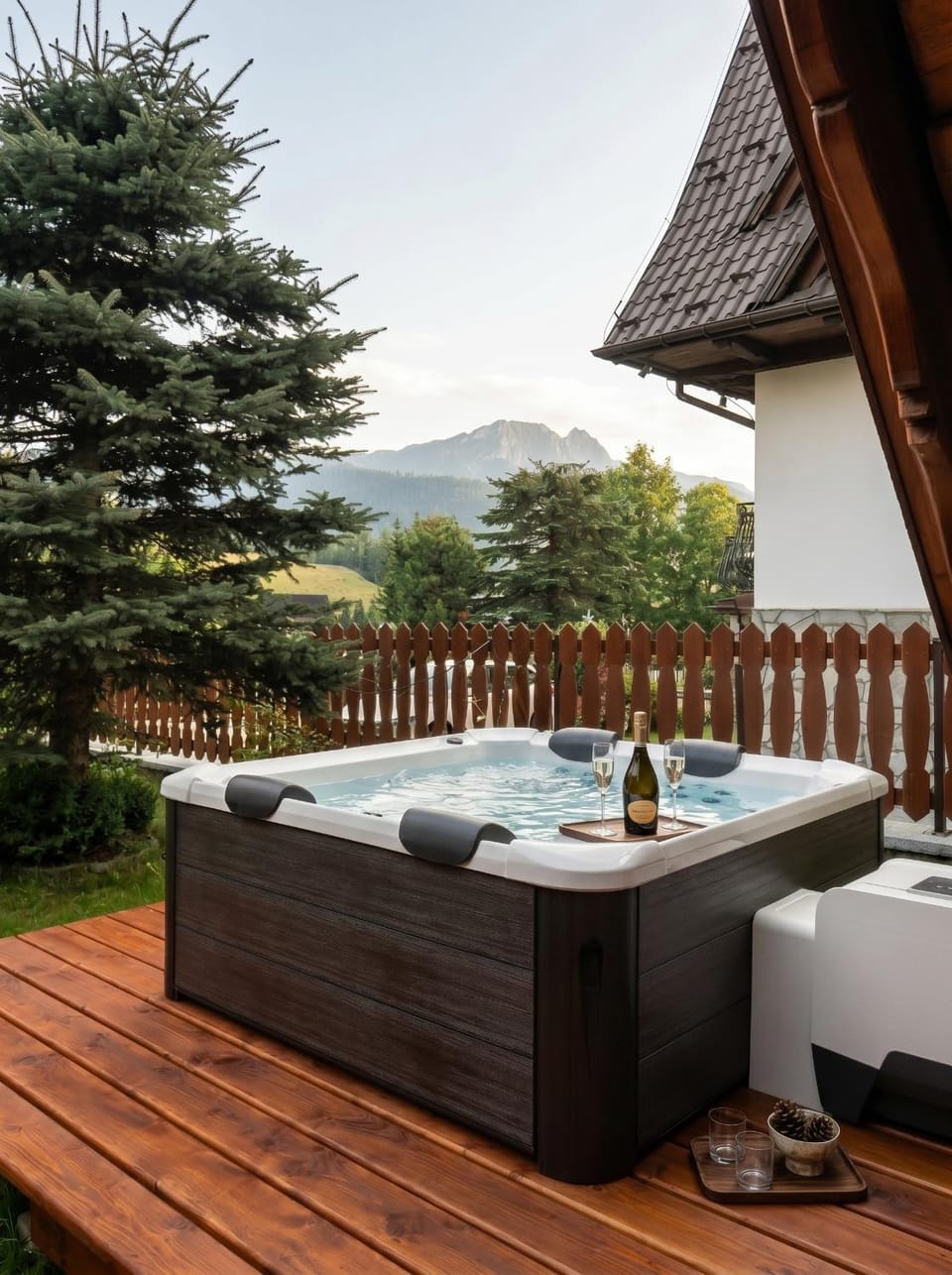 Patio, Day, Natural landscape, Hot Tub, Mountain view, Pool view, Swimming pool