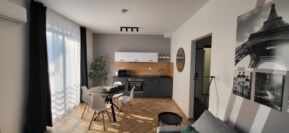 Living room, kitchen