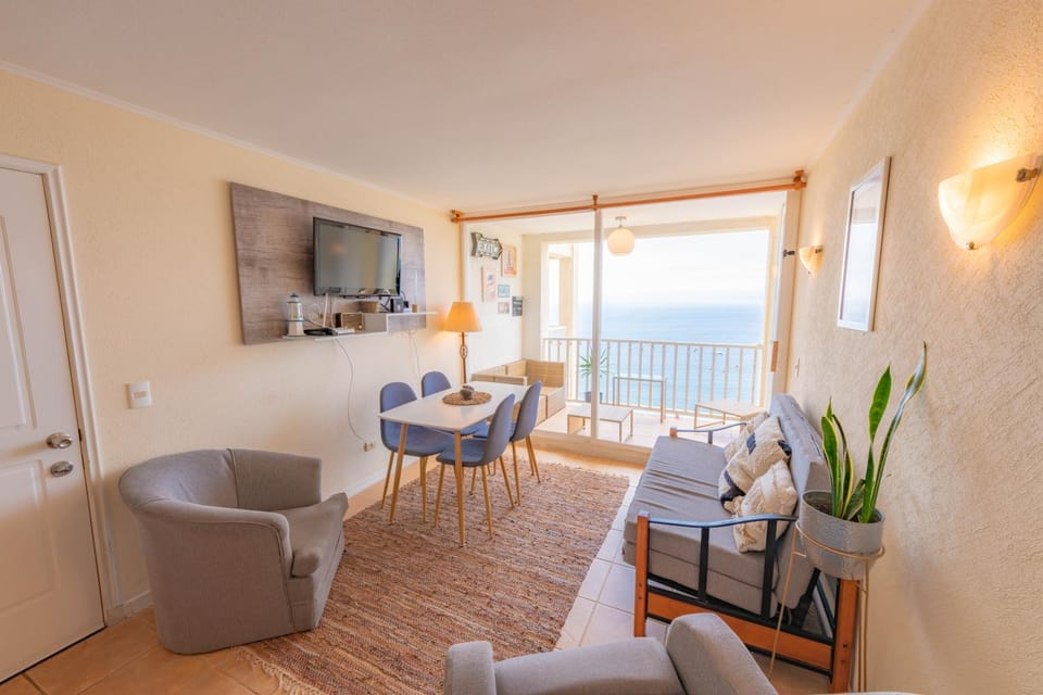 Living room, Seating area, Sea view