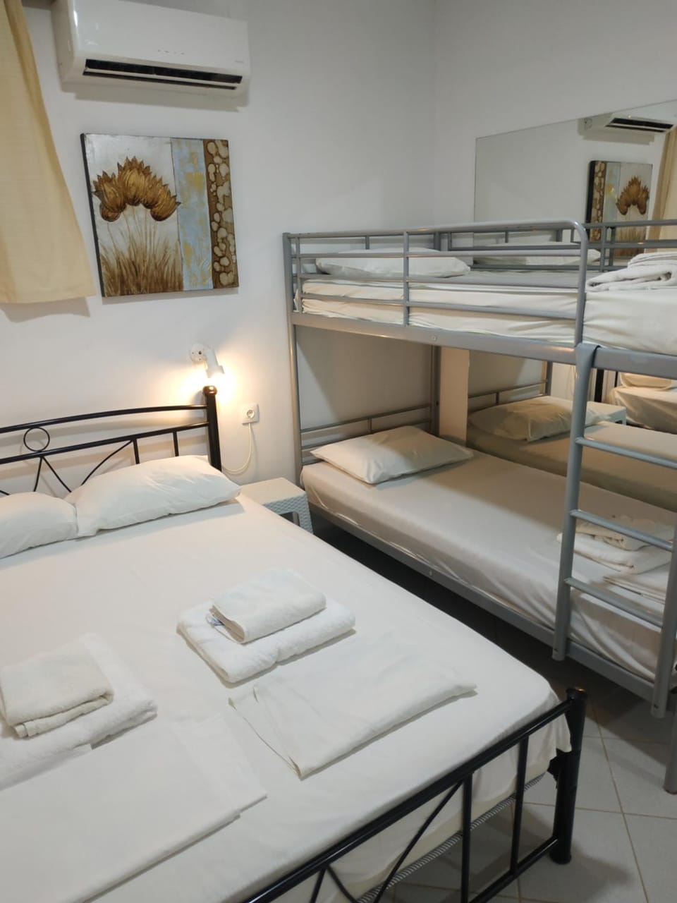 Bed, Bedroom, bunk bed, air conditioner