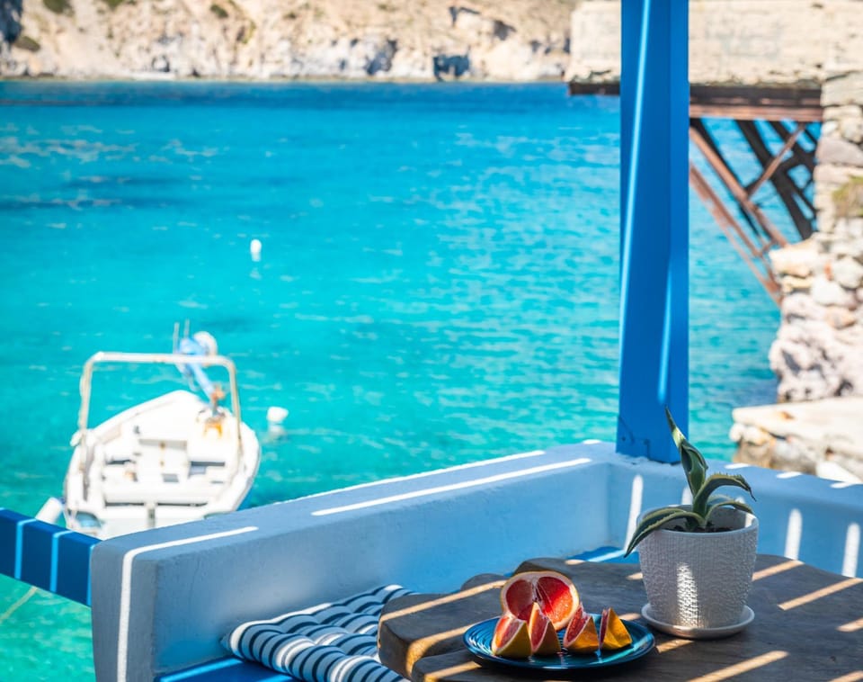 Aquanis Anchored, sea front house, Firopotamos House in Milos