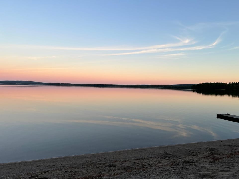 Natural landscape, Beach, Lake view, Sunset