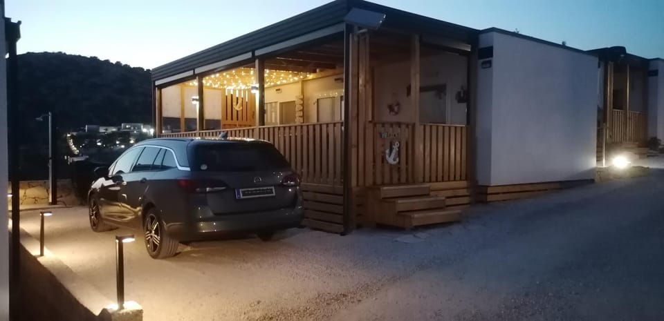 Property building, Night, Parking