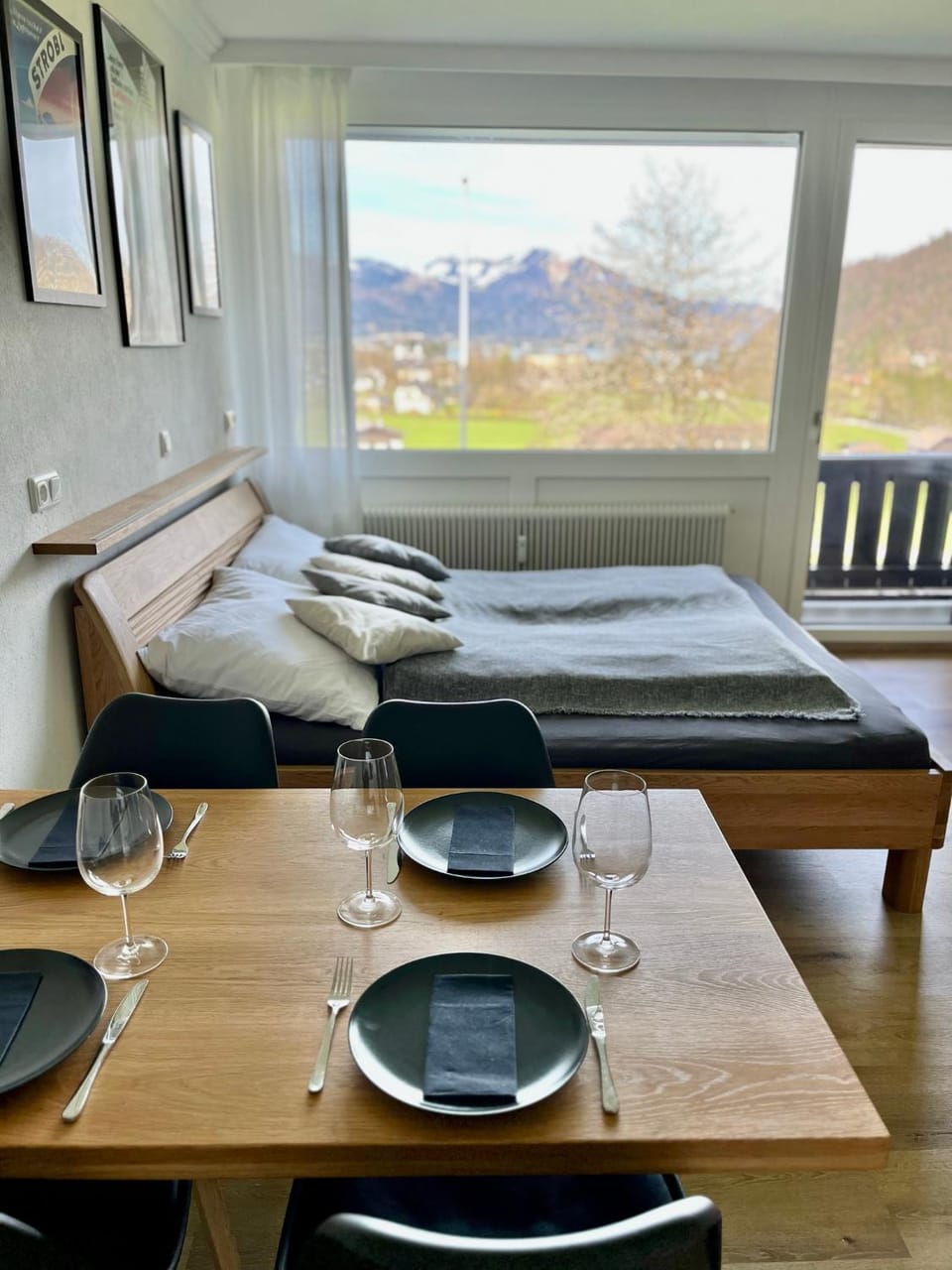 Bed, View (from property/room), Food, Lake view