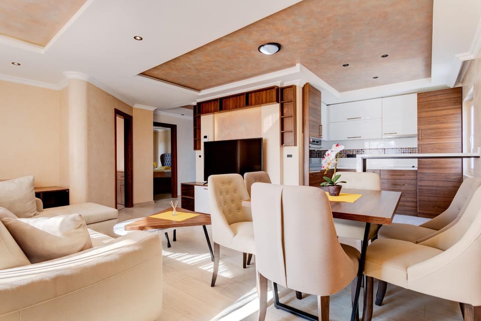 Living room, kitchen