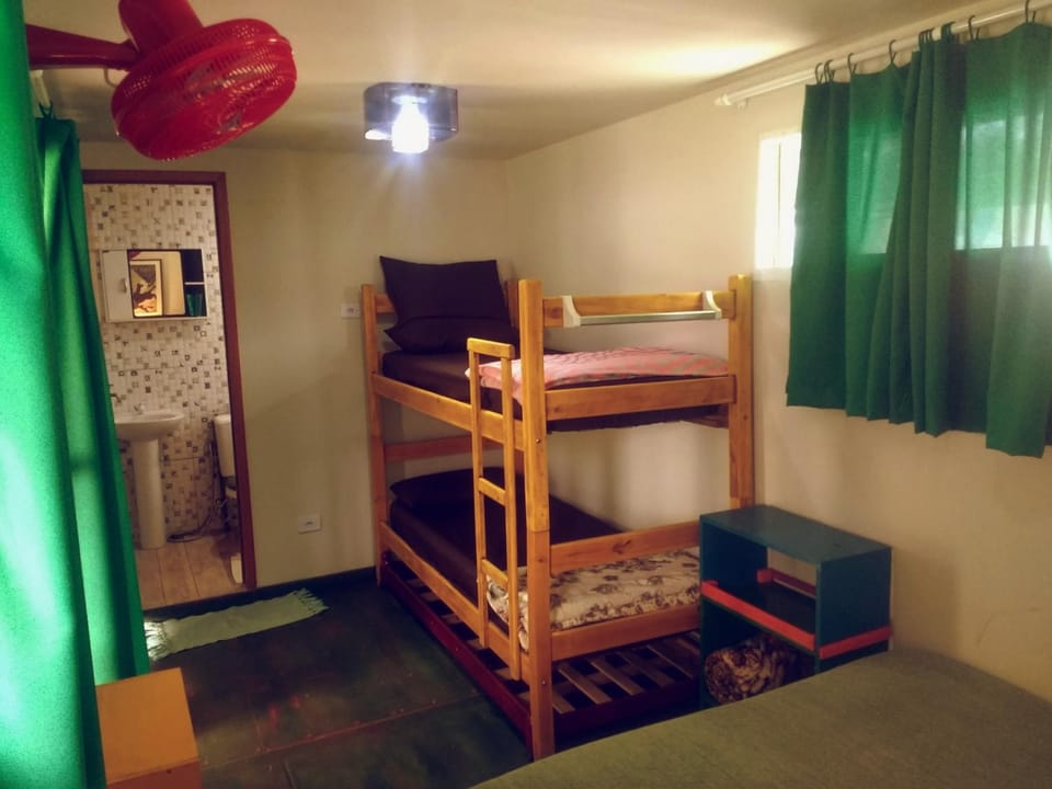 bunk bed, fireplace