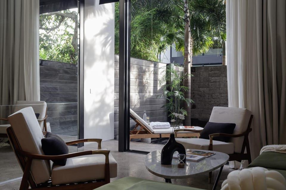 Property building, Living room, Garden view