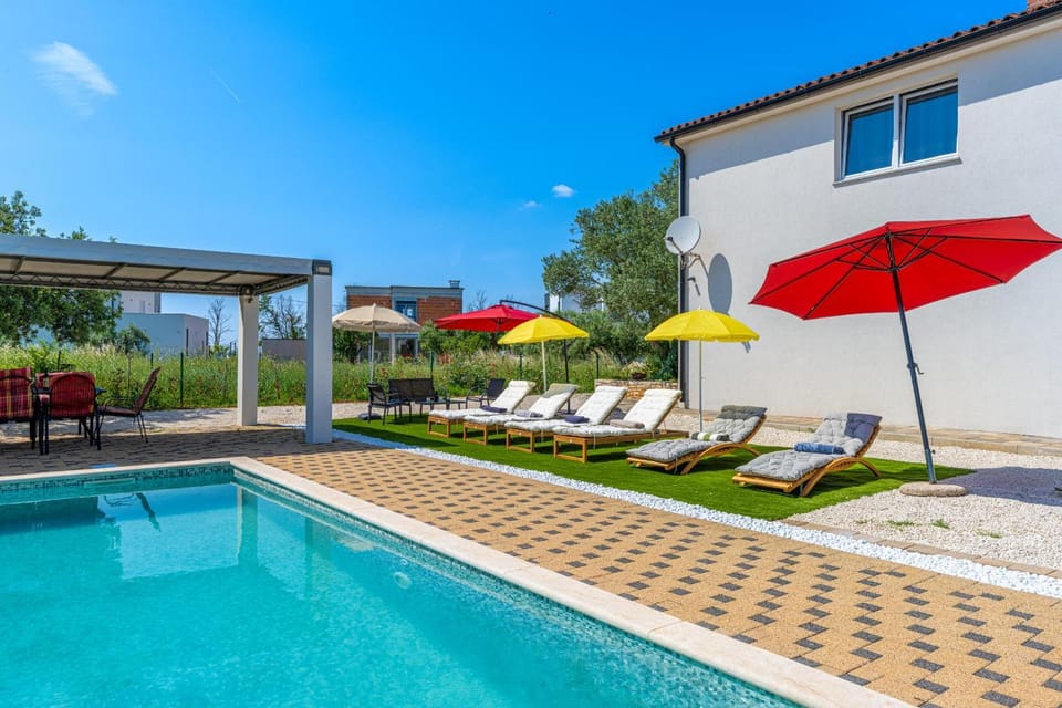 Property building, Patio, Spring, Day, Garden, Garden view, Pool view, Swimming pool
