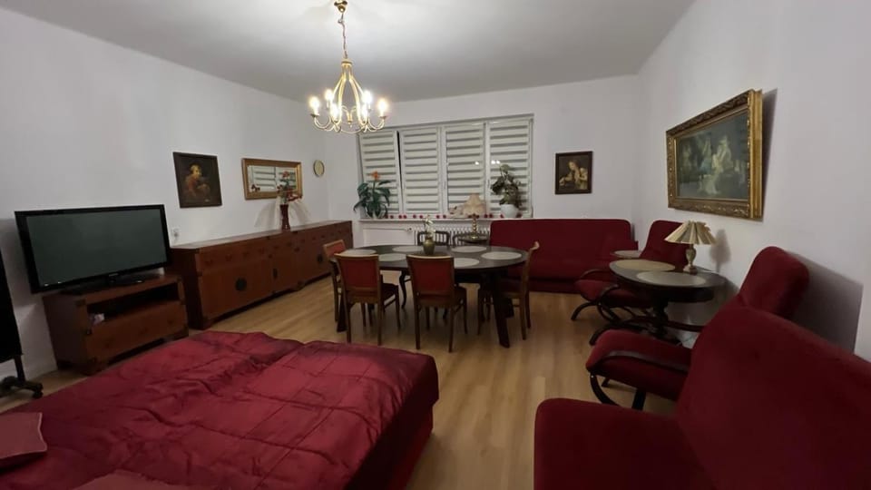 Bed, TV and multimedia, Living room, Photo of the whole room, Seating area, Dining area, Evening entertainment, Bedroom