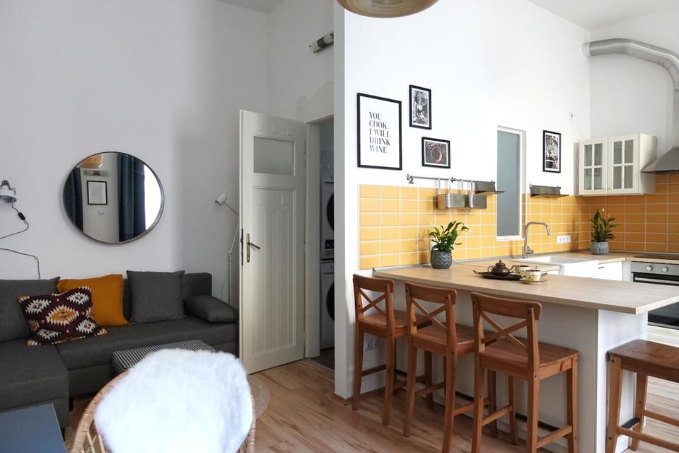 Kitchen or kitchenette, Living room, Dining area