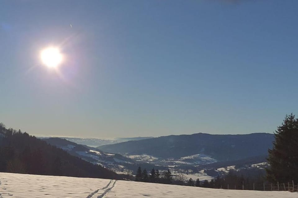 Natural landscape, Winter, Skiing, Mountain view
