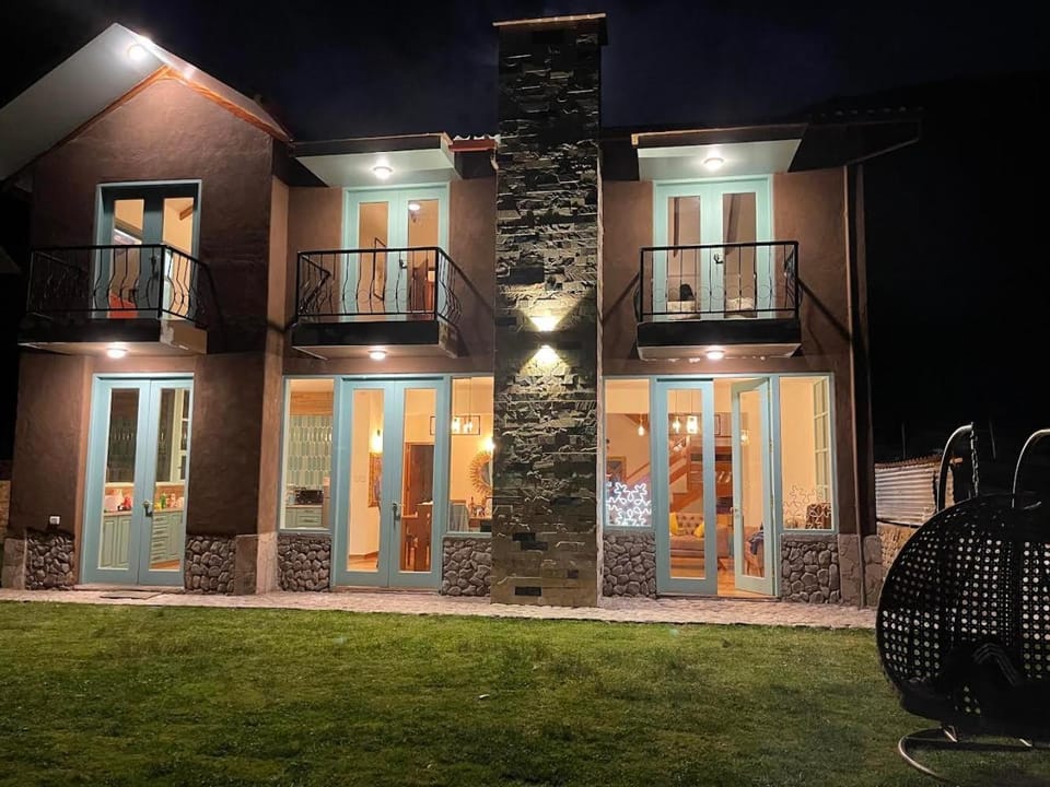 Property building, Night, Garden, Garden view