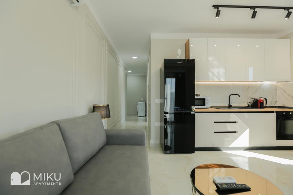 Coffee/tea facilities, Kitchen or kitchenette, Living room, Seating area, minibar, pet friendly, stove, toaster