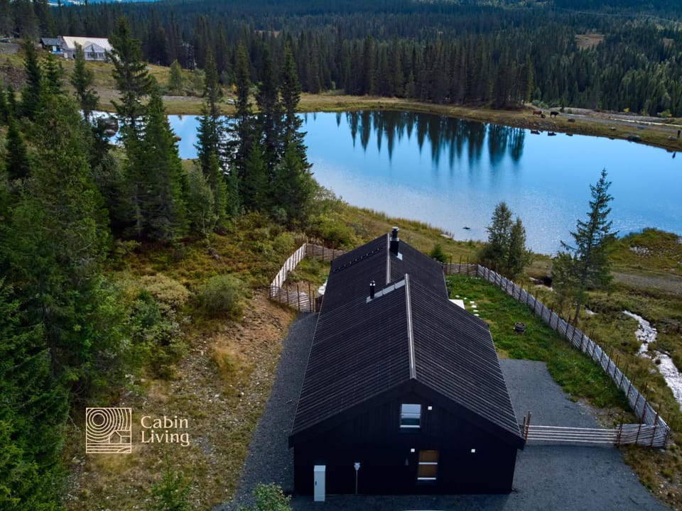 Unique cabin with fantastic lake view, sauna, ski & EV outlet Cabin in Innlandet