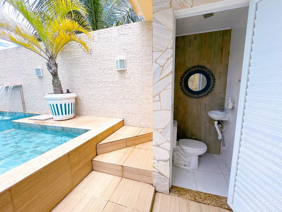 Toilet, Bathroom, Pool view