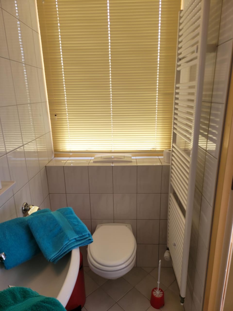 Toilet, towels