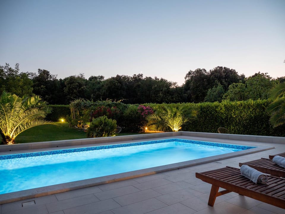 Natural landscape, Garden, Pool view