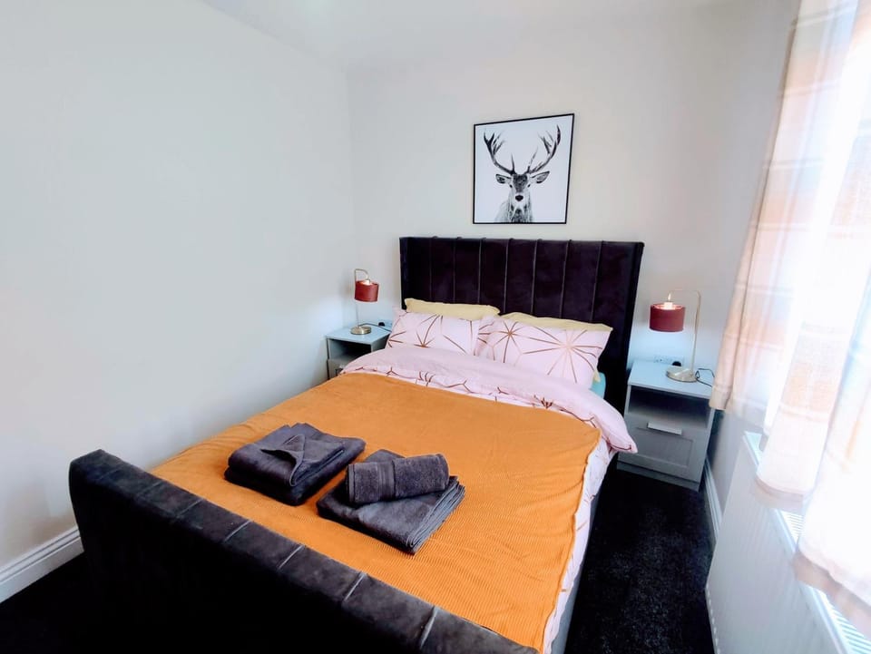 Bed, Photo of the whole room, Bedroom, towels