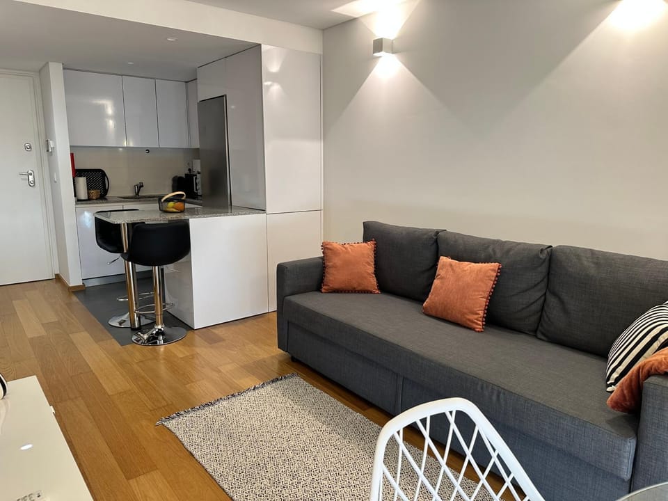 Kitchen or kitchenette, Living room, Seating area