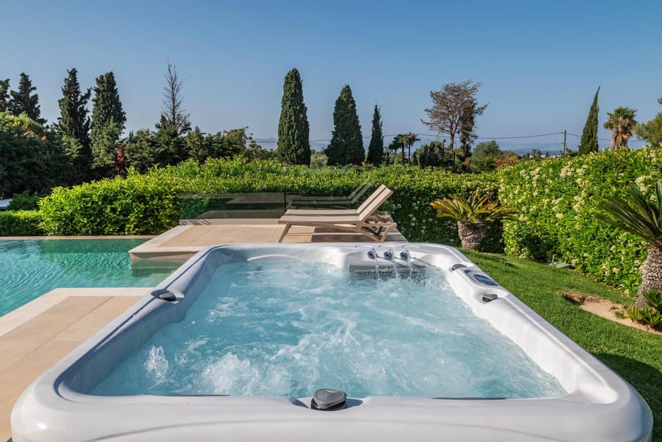Garden, Hot Tub, Garden view, Pool view, Sea view, Swimming pool, Sunset