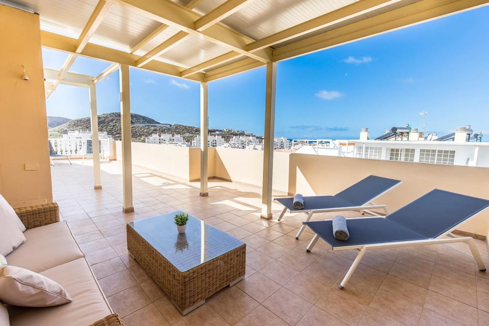 Patio, Natural landscape, View (from property/room), Seating area, Mountain view, sunbed