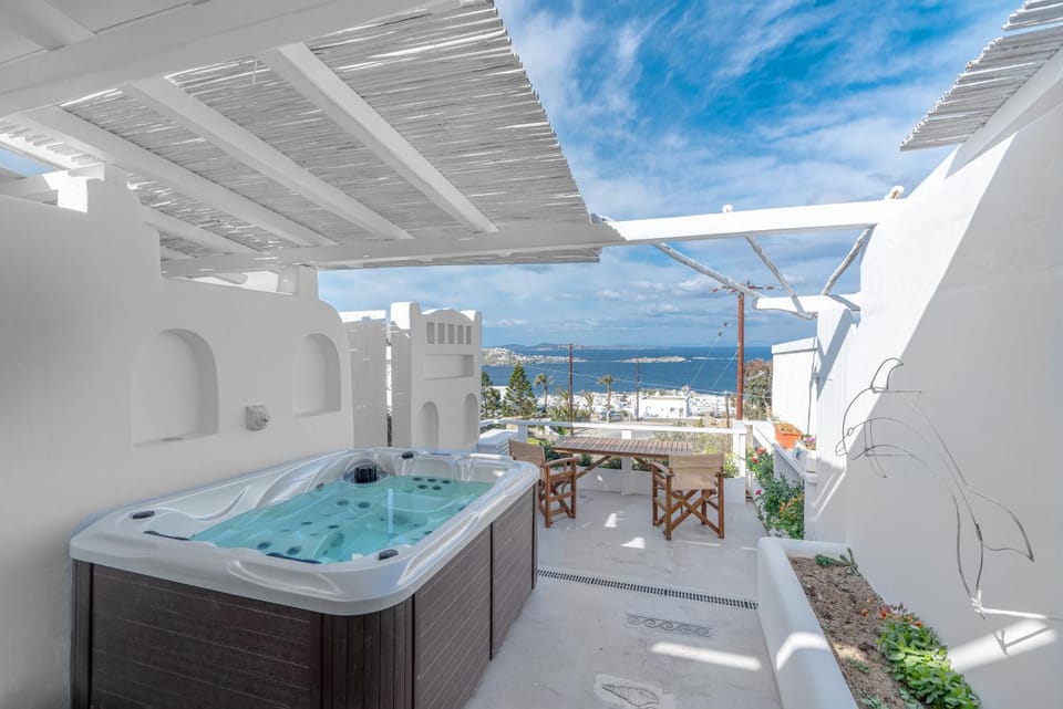 Hot Tub, View (from property/room), Balcony/Terrace, Sea view
