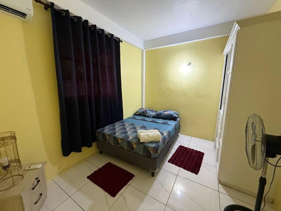 Photo of the whole room, Bedroom, towels, air conditioner
