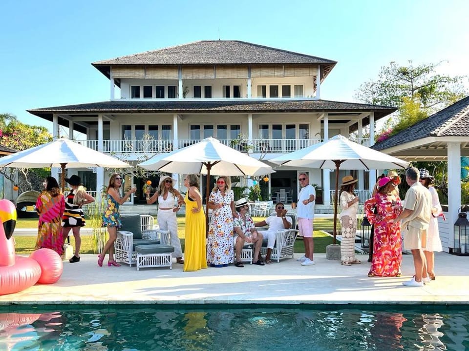 Property building, People, Swimming pool, group of guests, sunbed