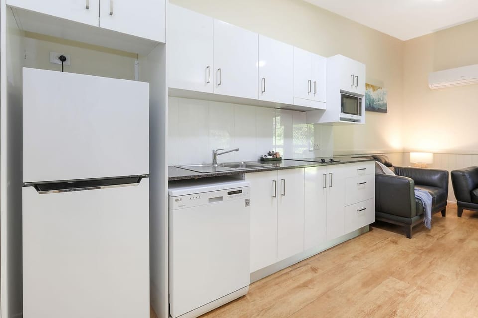 Kitchen or kitchenette, dishwasher, stove